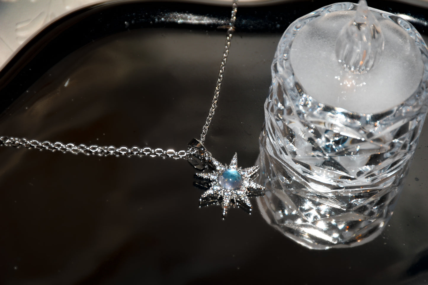 Silver Sparkling Sun Necklace