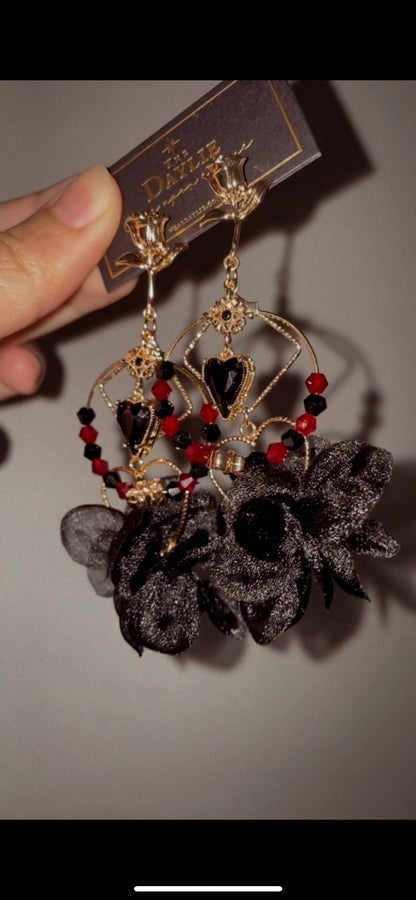 Black Red Rosè Earrings