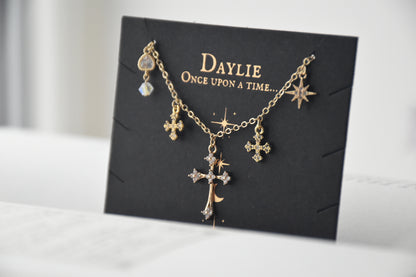 Five Charms Cross Necklace