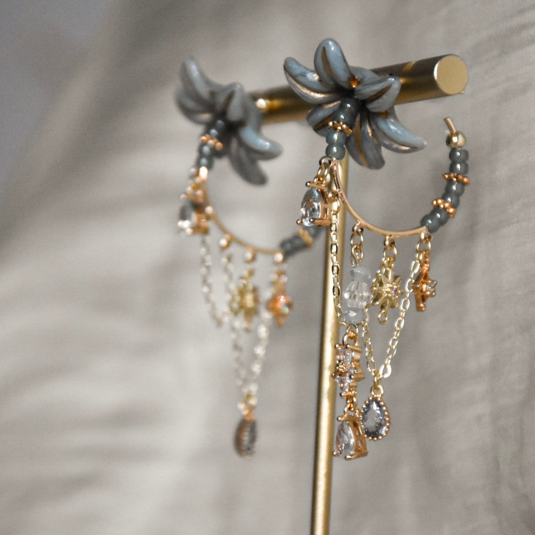 Chain Flowers earrings