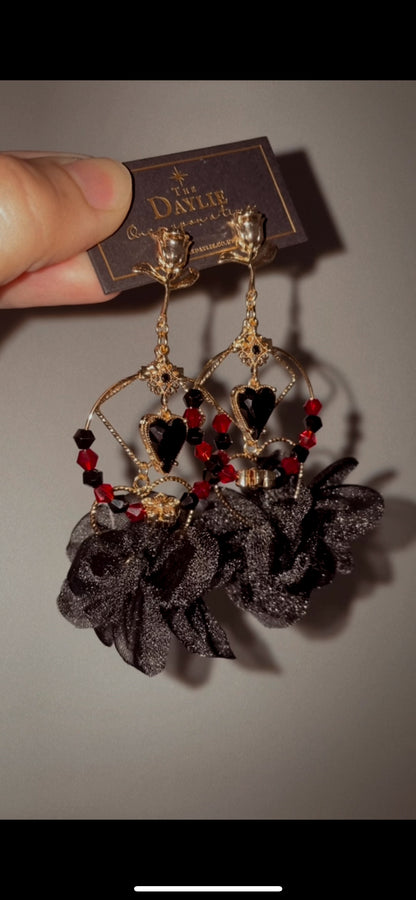 Black Red Rosè Earrings