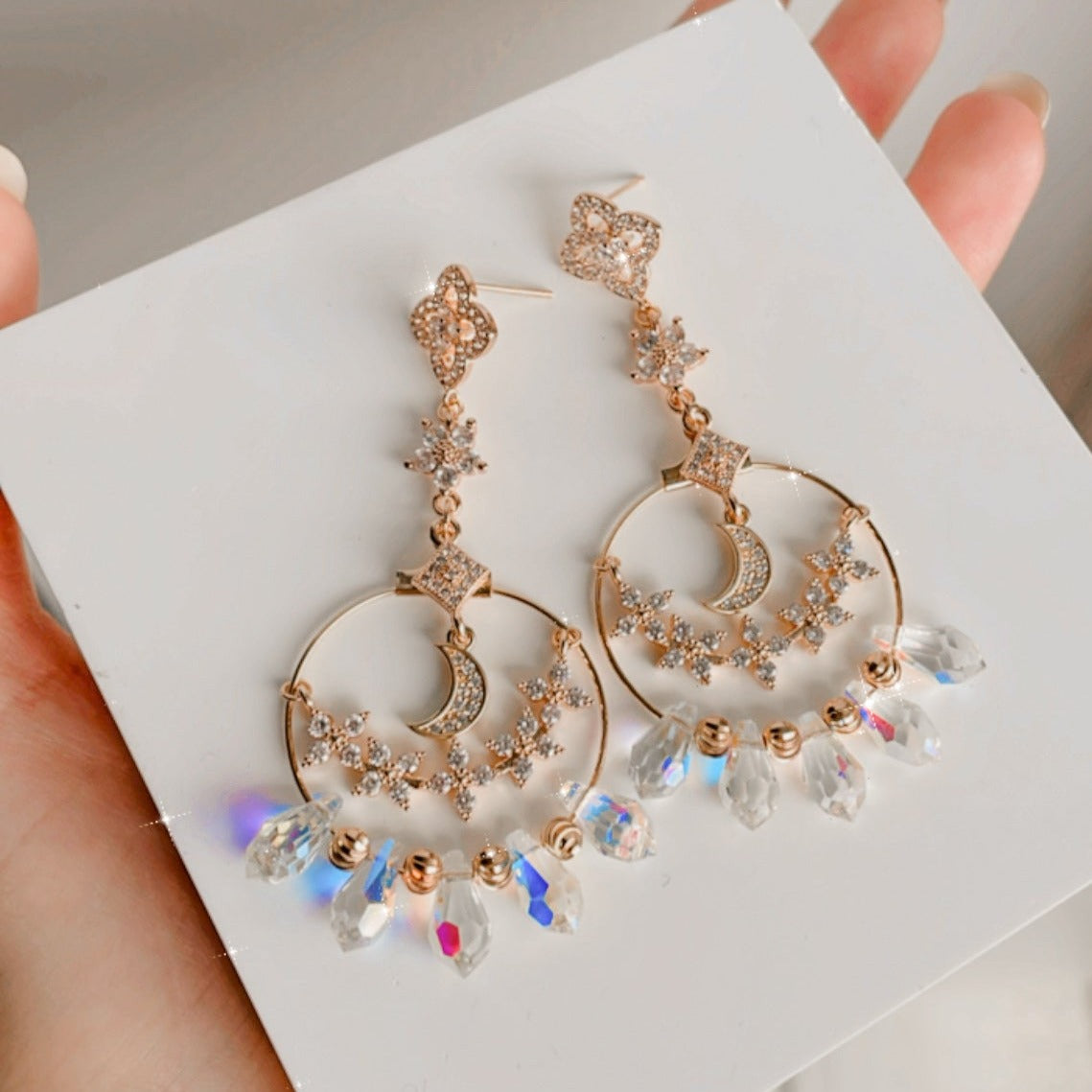 To the moon earrings