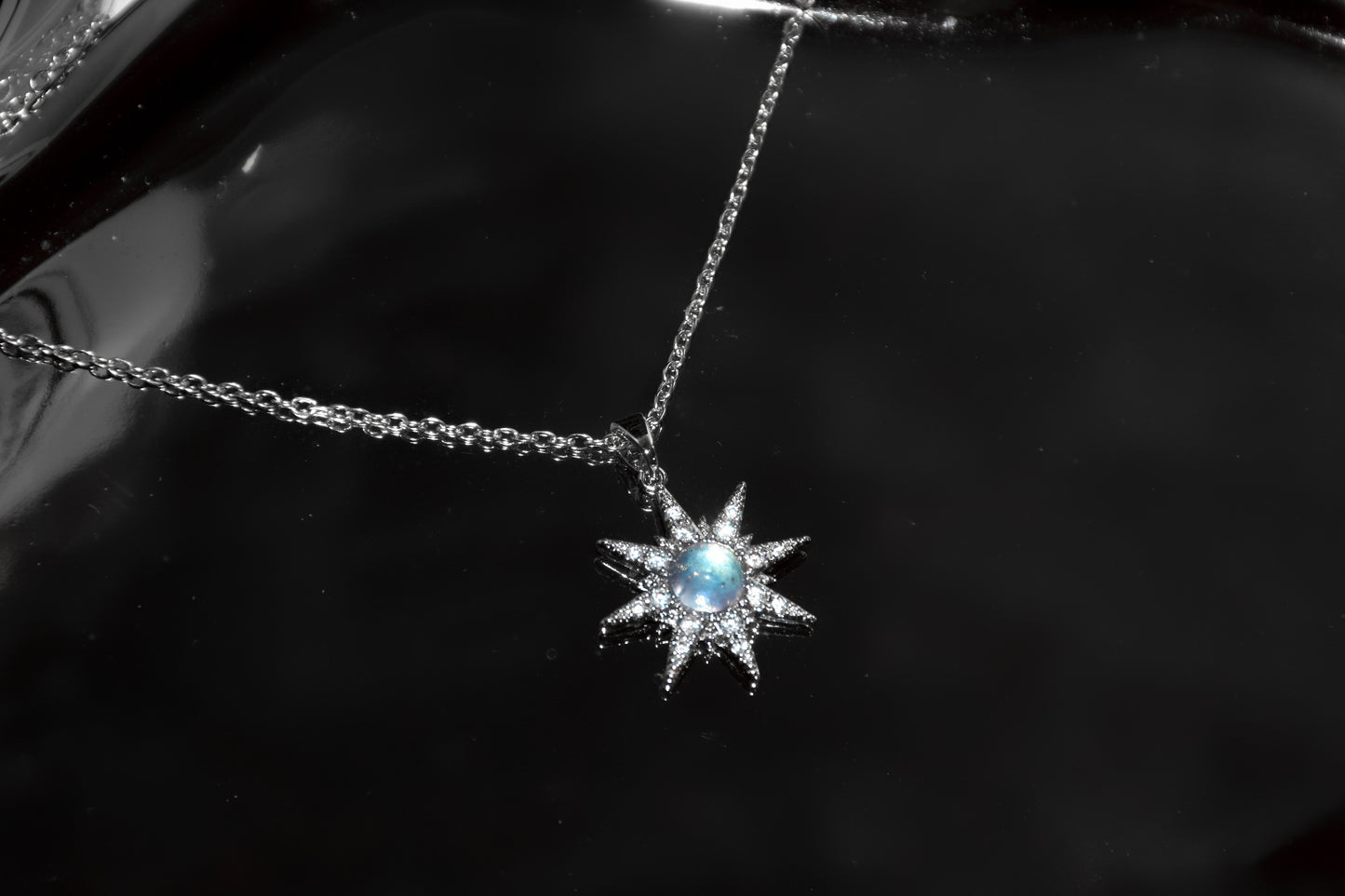 Silver Sparkling Sun Necklace