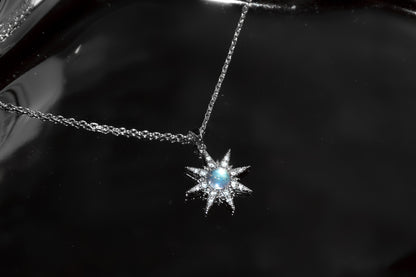 Silver Sparkling Sun Necklace